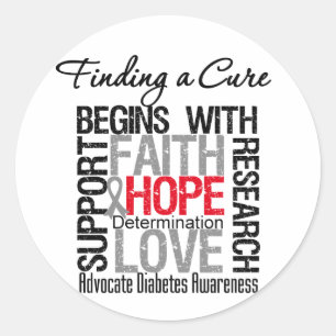 Sticker Rond Trouver un remède au diabète