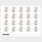 Sticker Rond Trouver Votre Endroit Hoppy Funny Rabbit Pun (Feuille)