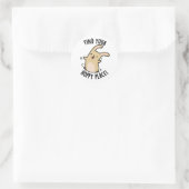 Sticker Rond Trouver Votre Endroit Hoppy Funny Rabbit Pun (Sac)