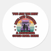 Sticker Rond Trucker Mère Fille Bond Famille Route Amour (Devant)