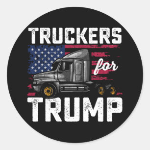 Sticker Rond Truckers Pour Trump Élection Présidentielle Vintag