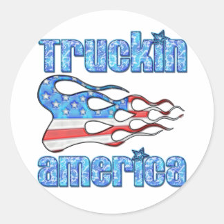 Sticker Rond Truckin USA