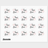 Sticker Rond True Love Black Valentine's (Feuille)