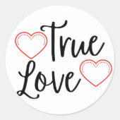 Sticker Rond True Love Black Valentine's (Devant)