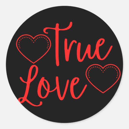 Sticker Rond True Love Red Valentine's (Devant)