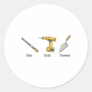 Sticker Rond Truelle de forage de fichier Outils subtils anti-T