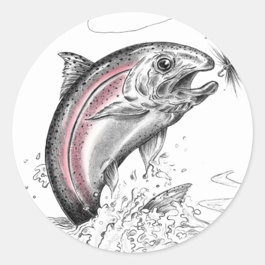 Sticker Rond truite arc-en-ciel (Devant)