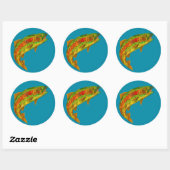 Sticker Rond Truite arc-en-ciel feuille Aspen 5 (Feuille)