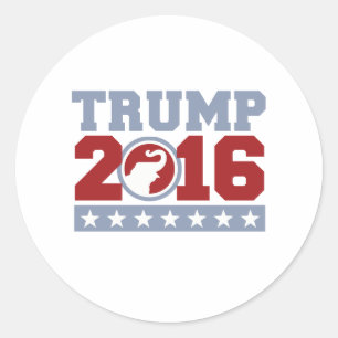 Sticker Rond Trump 2016 Round Elephant Design