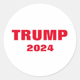 Sticker Rond Trump 2024 Colorful Red White Bold Cool tendance