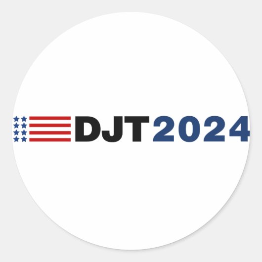 Sticker Rond Trump 2024 DJT (Devant)