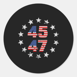 Sticker Rond Trump 2024 - Drapeau américain (sur B)