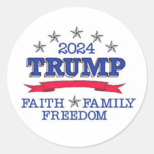 Sticker Rond Trump 2024 Foi Liberté familiale