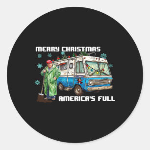 Sticker Rond Trump 2024 Joyeux Noël américain
