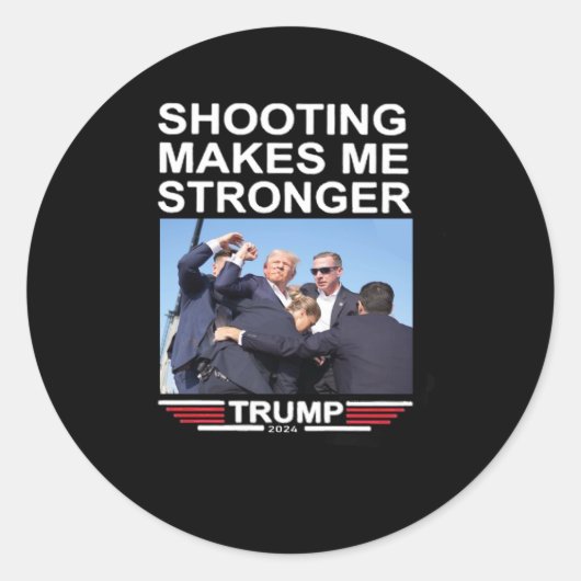 Sticker Rond Trump 2024 me rend plus fort (Devant)