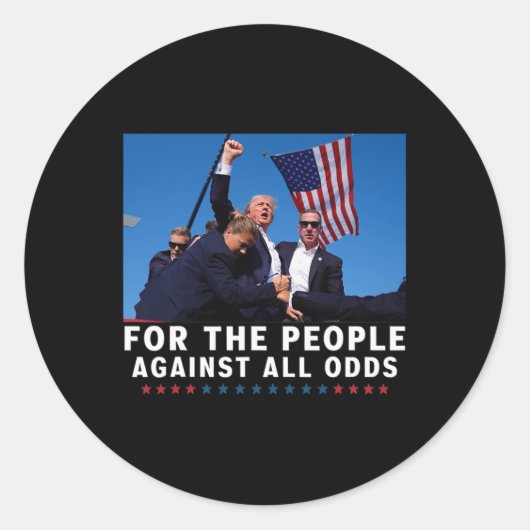 Sticker Rond Trump 2024 Pour La Population (Devant)