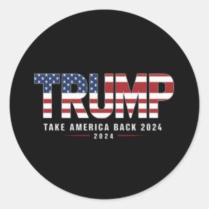 Sticker Rond Trump 2024 Redonner l'Amérique aux cadeaux américa