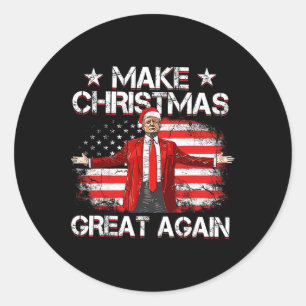 Sticker Rond Trump 2024 Rendre Noël super à nouveau drôle Trump