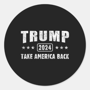Sticker Rond Trump 2024 Reprendre l'Amérique 4 juillet Hommes F