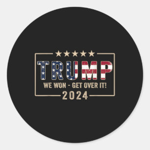 Sticker Rond Trump 2024 Victoire du drapeau J.d.vance Président