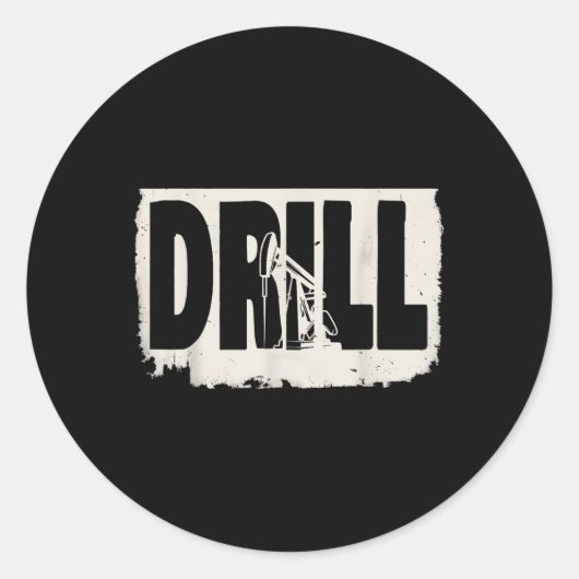 Sticker Rond Trump 2025 Drill Baby Drill Costume de Drill (Devant)