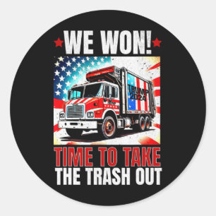 Sticker Rond Trump 2025 Nous avons gagné Victoire Victoire Inve