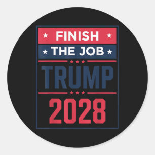 Sticker Rond Trump 2028 termine le travail Trump 2028