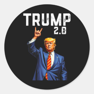 Sticker Rond Trump 2.0 Drôle Trump
