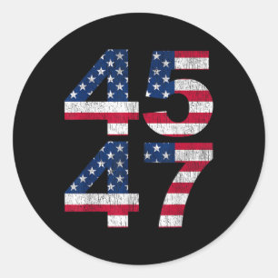 Sticker Rond Trump 45 47 2024 Président Vintage