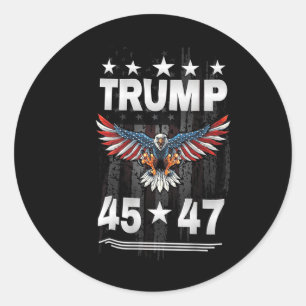 Sticker Rond Trump 45 47 (à l'arrière)