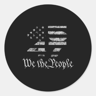 Sticker Rond Trump 45-47 Drapeau américain 2024 Élection présid