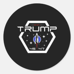 Sticker Rond Trump 45 47 Trump Conception rétro futuriste