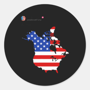 Sticker Rond Trump 51 États D'Amérique Canada États-Unis Drapea