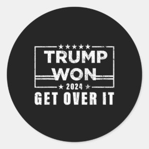 Sticker Rond Trump a gagné, faites avec 2025 3
