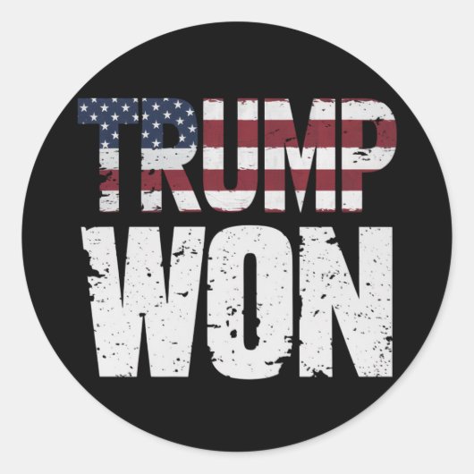 Sticker Rond Trump a gagné la 47e élection présidentielle améri (Devant)
