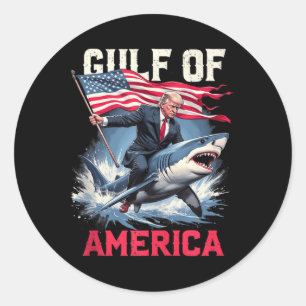 Sticker Rond Trump America Shark Gulf Of Usa 2025 Débardeur