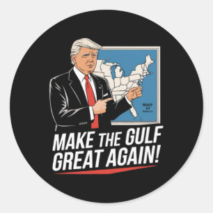 Sticker Rond Trump Amérique du Golfe du Mexique Président Trump