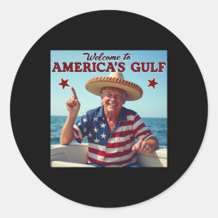 Sticker Rond Trump Amérique du Golfe Mexique président Trump So