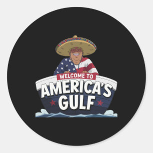 Sticker Rond Trump Amérique du Golfe Mexique président Trump So