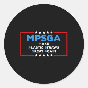 Sticker Rond Trump amusant à faire des pailles en plastique une