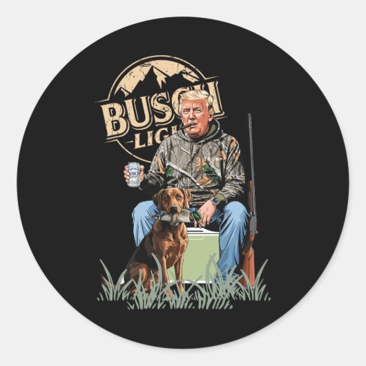 Sticker Rond Trump avec canard canard sauvagine chasse Camo Pré (Devant)