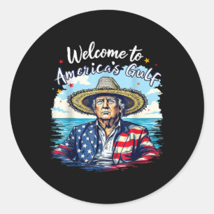 Sticker Rond Trump Bienvenue Aux Amériques Golfe Funny Amérique