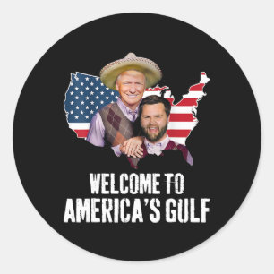 Sticker Rond Trump Bienvenue dans le golfe d'Amérique Trump Van