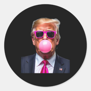 Sticker Rond Trump Buble Gum Pink 1