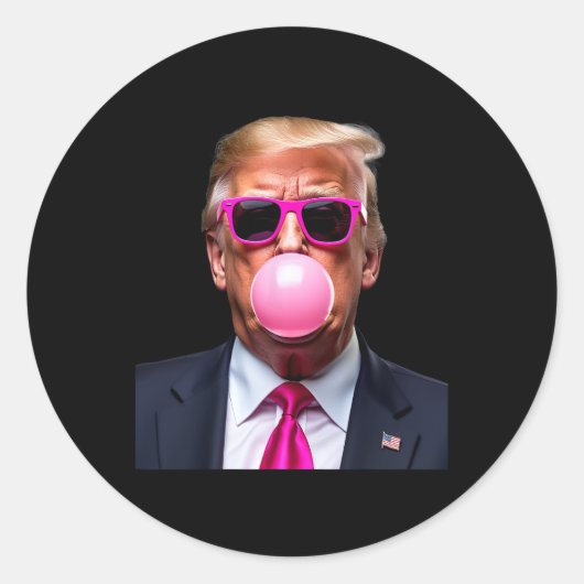 Sticker Rond Trump Buble Gum Rose (Devant)