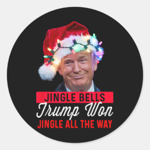 Sticker Rond Trump Christmas Shirt Jingle Bells Funny Trump Won
