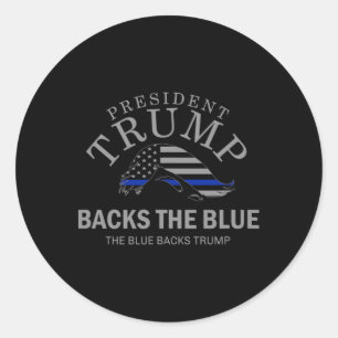 Sticker Rond Trump Cks Le Drapeau Blue Thin Blue Line Soutien à