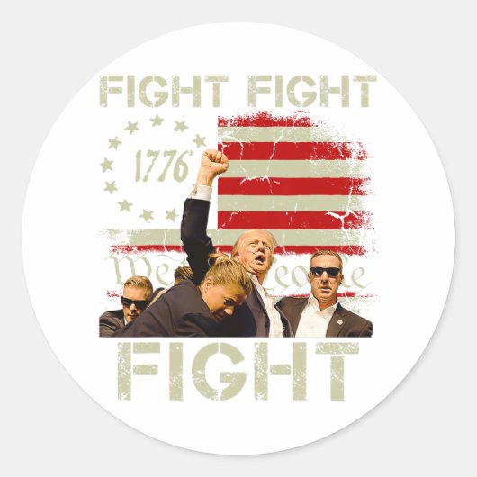 Sticker Rond Trump Combat Combattre Les Signaux Trump Aux Améri (Devant)