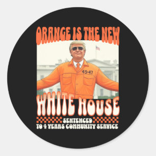 Sticker Rond Trump Condamné 4 Ans Service Communautaire Retro C