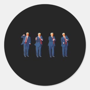 Sticker Rond Trump Dance 4 juillet Trump 2024
